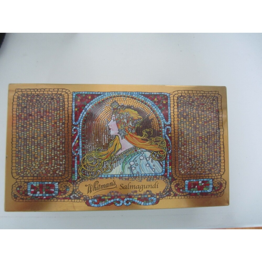 Whitman's Alphonse Salmagundi Collectors Edition Metal Tin Art Nouveau Hinged